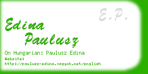 edina paulusz business card